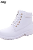 Winter Ankle Snow Boots For Women Female Warm Fur White Boots Lace Up Bota Feminina Shoes For Women Botas