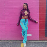 Fashion High Waist Straight Ankle Tied Slim