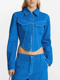 Zingj 2024 New High Waist Short Slim Denim Jacket Temperament Commuter Waist Show Thin Jacket Jacket Women's