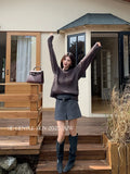 Xixi 2025 Autumn And Winter White Standard Sweet Cool With Pure Color High-Waisted Half-Dressed Ass A Short Skirt Women