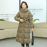 Over The Knee In The Long Cotton-Padded Clothes Female Winter New Korean Version Of Fashion Waist Show Thin And Thick Warm Middle-Aged And Old Coat-Outfit