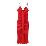 Spring/Summer Women's Temperament Elegant Sexy Pure Color High-Waist V-Neck Sleeveless
