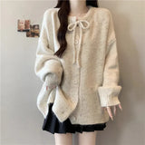 Gentle Style Color Spot With Soft Glutinous Sweater Coat Women's Autumn And Winter New Loose Lazy Knitted Open Shirt