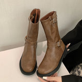 Tong Sprinkled Hottie ~ Coarse And Fashion Boots Girl 2025 Autumn Maillard Wind West Boots Martin