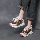 Layer Cowhedry Breathable Mesh Color Old Dad Shoes Women In Spring 2025 New Thick-Bottomed Sports Leisure Single