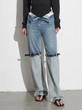 2025 Autumn Niche High Waist More Wear Design Straight Belt Leg Color