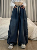 Tie Strap Baggy Cargo Jeans-Outfit
