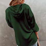 Spring Long Sleeve Oversized Hoodie Fashion V-Neck Hooded Sweatshirts Casual Loose Bat Sleeve Hoodies Women Tops