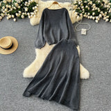 Zingj Wind Wear Take Female Korean Department Lazy Wind Loose Versatile Long-Sleeved Knit High Waist Big Swing Sweater