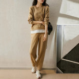 Suit 2025 New Women's Fake Two Splicing Tat + Tight Waist Trousers Two Sets Of Women's