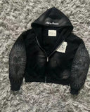 9OESH Printed Hoodie Short Hoodie 2025 New Hot Zip-Up Open Shirt