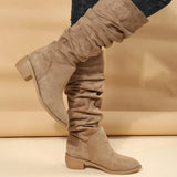 Winter New Folded Long Boots Women's Large Size High-Clinity Martin Boots Coarse And Piles Of