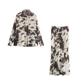 Women's INS Explosion Animal Printed Shirt + With Belt Silk Styt Dress