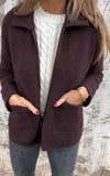 2025 New Women's Wear Clip Solid Color Zipper Pocket Jacket In Long Women's
