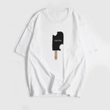 Sales Of Retro Simple Print T-Shirts In The Summer Free-Round Collar Pure Cotton Short