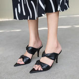 New Summer Women's High Heel Thin Heeled Slippers Open Toe Fashion Outer Wear