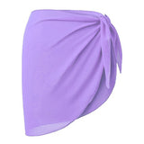 Summer Women's Short Skirt Print Beach Chiffon Silk Scarf Hanging Half-Dress