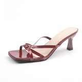 Niche Temperament Side-Of-Lies Roman Sandals Summer Wear Fine Heel High-Heeled Slippers