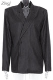 Long Sleeve Blazer Suit Set Glitter Sexy Loose Blazer Suit Fpr Night Club Party Streetwear 3 Piecet Set Women 2023
