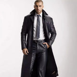Men's Long-Winded Men's Fashion Plus PU Leather