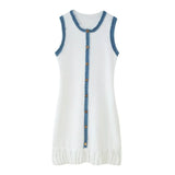 Women's New French Fashion Elegant Spliced Sleeveless Mini
