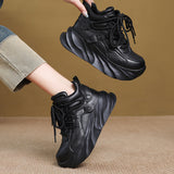 Time 138] Head-Level Cowfum Old Dad Shoes Women's Autumn Light Sports Leisure Single Shoes Small Heightening Women's