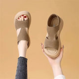 Thick-Soled Sandals Women Wear 2025 Summer New Leisure Roman Sandals One Foot Pedal Beach