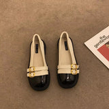 New Summer Retro British Wind Small Leather Shoes With A Foot Pedal French Single Shoes Mary Jane Women's