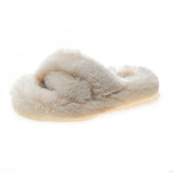 Zingj Autumn And Winter New Style Wear Wool Slippers Female Korean Version Student Net Red With The Same Imitation Rabbit Hair Cross Cotton Drag
