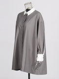 Lazy Commuting Top 2025 Autumn New Bumpy Straight Barrel Loose Thin Long Coat