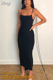 Elegant Bandage Spaghetti Strap Ruched Long Dress for Women Party Club Vestido Sexy Backless Draped Dresses