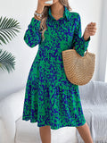 2025 Casual Casual Leopard-Print Long-Sleeved Shirt Skirt Women's
