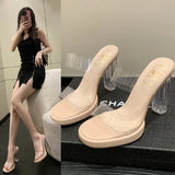 Slippers Women 2025 Summer New Word With PVC Wearing Fashion Crystal And Slippers