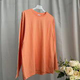 2025 New Hot Pure Color Long-Sleeved T-Shirt Women Loose Cotton Collar Base