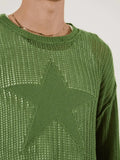 Star Jacquard Crochet Knit Top- Outfit