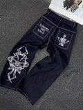 Wide-Legged Jeans Men's Fashion Black Baggy Jeans Men's Rap