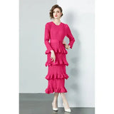 Folded Dress Woman 2025 New Design Feel Fat Mm Fashion Temperament Reduction Cake