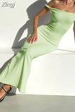 Elegant Women Sleeveless Off Shoulder Long Maxi Dress Slim Backless Solid Color Beachwear Party Female Vestidos