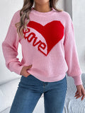 Shooting Autumn And Winter Casual Valentine's Day Love Love LOVE Long-Sleeved Jacket Sweater Women's