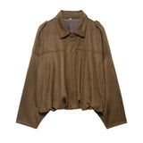 Color 2025 Spring And Autumn Leisure Tuffen Texture Collar Pilot Jacket Women