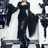 Spring 2024 New Sexy Cardigan Blouse Dark Style Slim Classical Lace Blouse