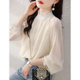 And Autumn 2025 New French Elegant Lace Shirt With Sweet Lanky Long-Sleeved Women's