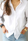 Women Shirts and Blouses 2023 Feminine Blouse Top Long Sleeve Casual White Turn-down Collar OL Style Women Loose Blouses 3496