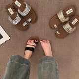 Coated Toe Slippers Women Wear New French Niche Fairy Wind Holiday Beach Soft Flat Cool
