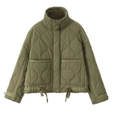 Women's Clothing 2025 Autumn And Winter New Fashion Collar Water Ripple Loose Cotton Jacket Jacket