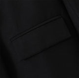 Zingj Fashion Women's Fashion Autumn British Version Loose One-Button Suit Jacket Black Medium-Length Suit