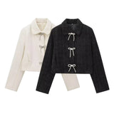 Women's Butterfly Buttonds Textured Coat