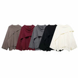 Short-Sleeved Scarf Short Knitted Coat ZA Fashion Temperament Autumn And Winter Women's