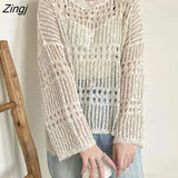 Women Loose Casual Fashion Tops Tender Ladies Elegant Girls Students Trendy Ulzzang Chic Stylish All-match Hollow