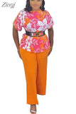 Piece Set Women Africa Clothes 2023 New Dashiki African Fashion Print Tops And Pants Suits Big Size Party Clothing For